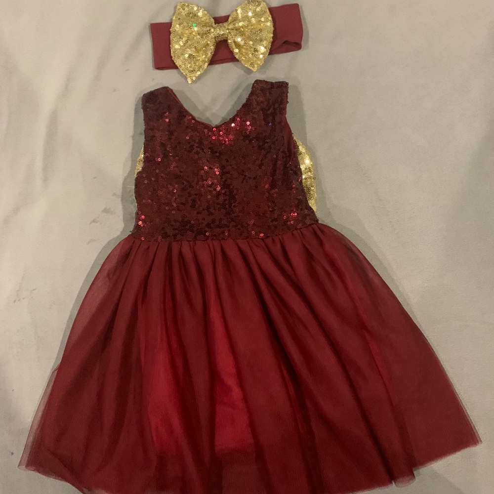 Beautiful sequin dress (burgundy/gold)